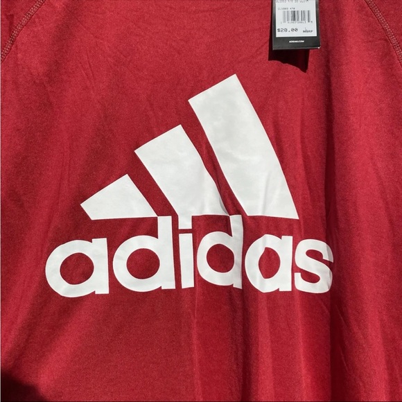 NEW! ADIDAS Climalite Size L Men’s Red Short Sleeve T-Shirt Activewear Sports - Picture 2 of 10